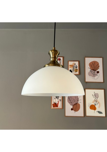 Perry Cam Beyaz Tekli Avize Eskitme Tokmak Başlık Retro Sarkıt Lamba Restoran Salon Aydınlatma fırsatları