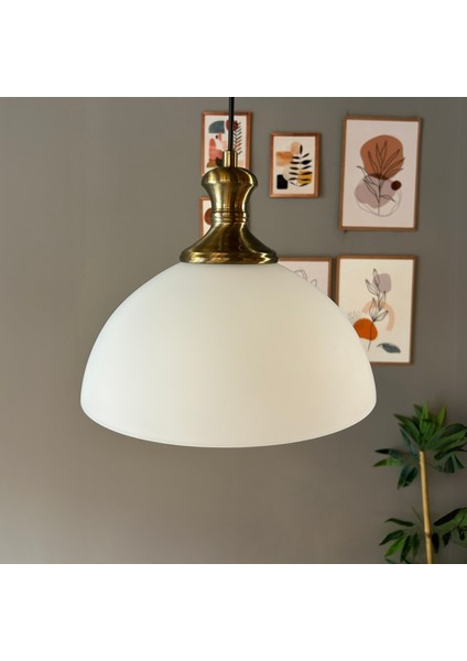 Perry Cam Beyaz Tekli Avize Eskitme Tokmak Başlık Retro Sarkıt Lamba Restoran Salon Aydınlatma indirimleri