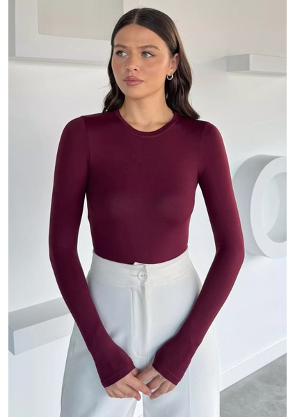 Kadın Bisiklet Yaka Çıtçıtlı Bodysuit P-00018524