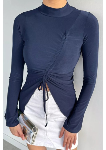 Asimetrik Kesim Ön Büzgülü Kadın Bluz P-00018523 modelleri