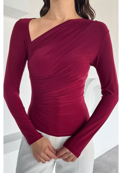 Kadın Drapeli V Yaka Bluz P-00018522 modelleri