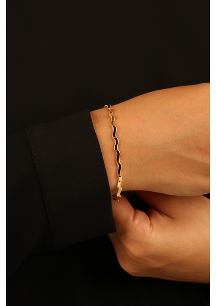 Zikzak Ajda Model Altın Bileklik CGKBLK0350