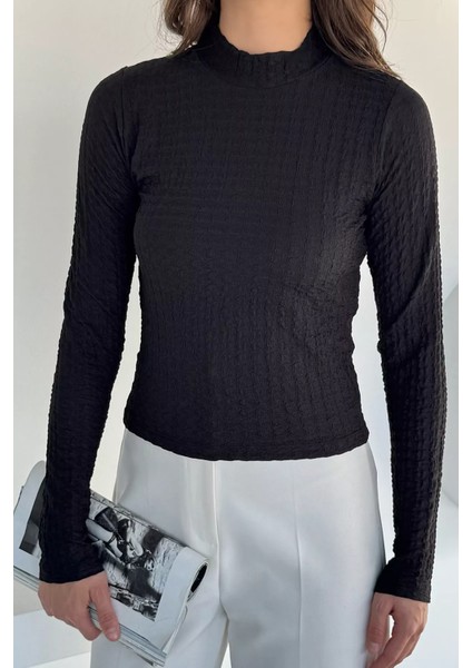 Kadın Dik Yaka Basic Bluz P-00018514