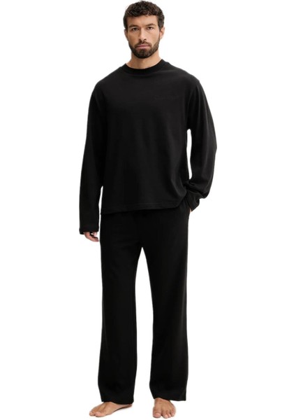 Erkek Siyah Uzun Kollu Pijama Takımı LV00NM2950