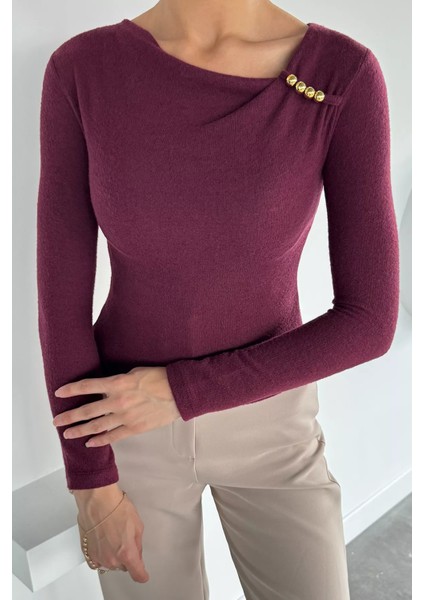 Kadın Omuz Aksesuarlı Bluz P-00018502