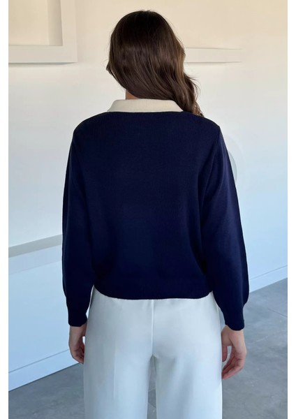 Kadın Yarım Düğmeli Triko Kazak P-00018491 fırsatları