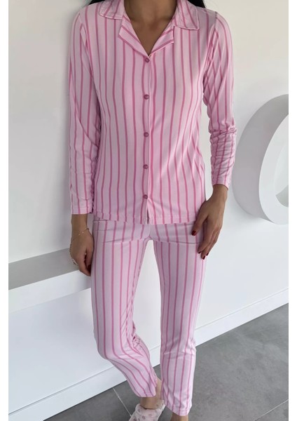 Kadın Düğmeli Desenli Süet Pijama Takımı P-00018489 fiyatları