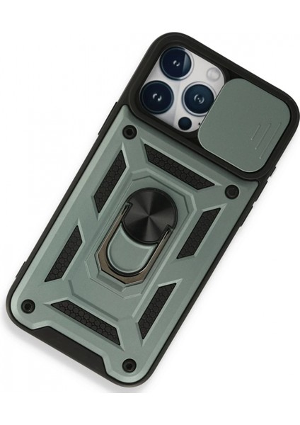 iPhone 15 Pro Max Kılıf Pars Lens Yüzüklü Silikon - Yeşil fiyatları