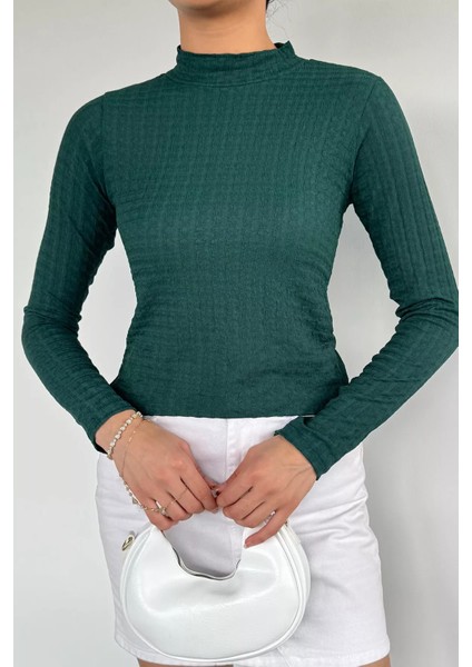 Kadın Dik Yaka Basic Bluz P-00018514