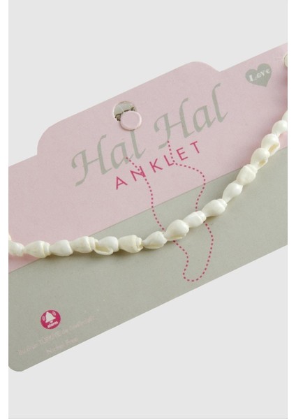 Msa-Shop Deniz Kabuğu Boncuk Halhal-Beyaz