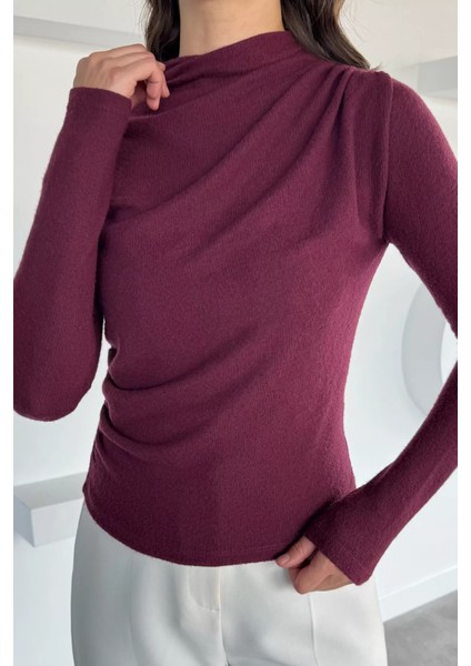 Kadın Omuz ve Yan Büzgülü Bluz P-00018501 modelleri