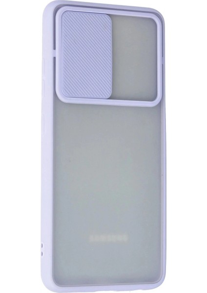 Samsung Galaxy A72 Kılıf Palm Buzlu Kamera Sürgülü Silikon - Lila modelleri