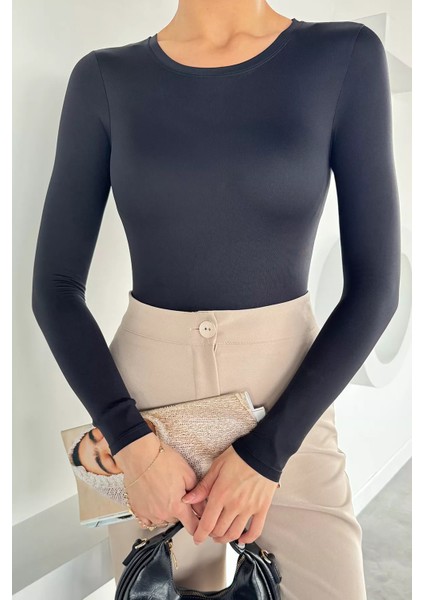 Kadın Bisiklet Yaka Çıtçıtlı Bodysuit P-00018524