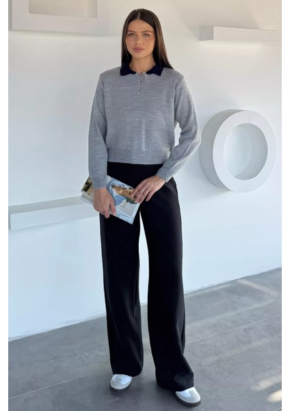 Kadın Yarım Düğmeli Triko Kazak P-00018491 fiyatları