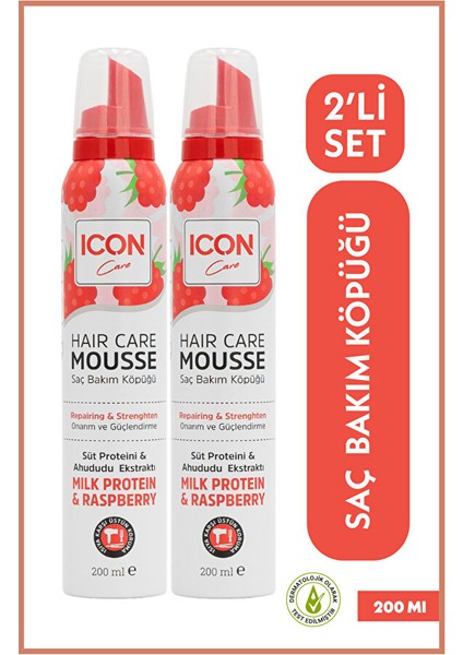 Icon Care Saç Bakım Köpüğü Mılk Proteın & Raspberry 2'li Set