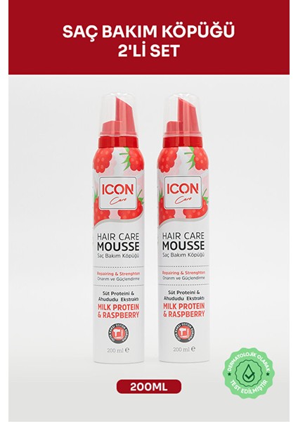 Icon Care Saç Bakım Köpüğü Mılk Proteın & Raspberry 2'li Set modelleri