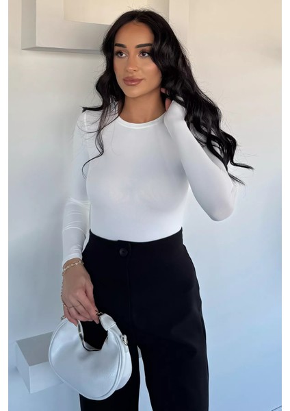 Kadın Bisiklet Yaka Çıtçıtlı Bodysuit P-00018524