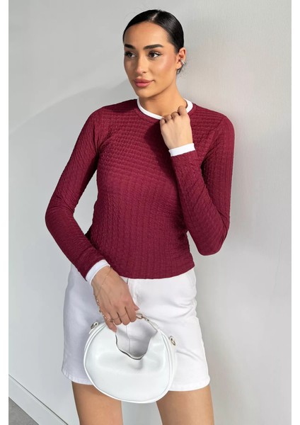 Kadın Yaka ve Kol Parçalı Bluz P-00018520