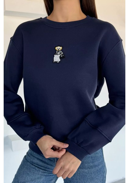 Kadın Nakışlı Üç Iplik Şardonlu Sweatshirt P-00018504 fiyatları