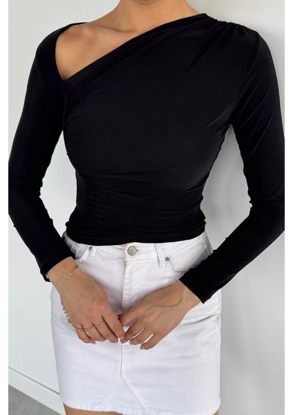 Kadın Drapeli V Yaka Bluz P-00018522