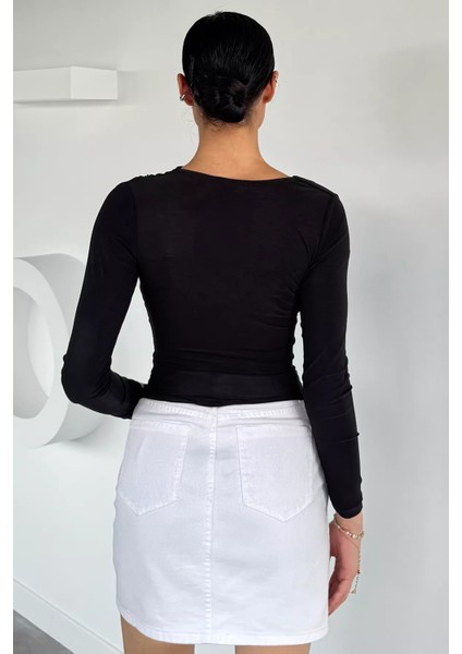 Kadın Drapeli V Yaka Bluz P-00018522 fırsatları