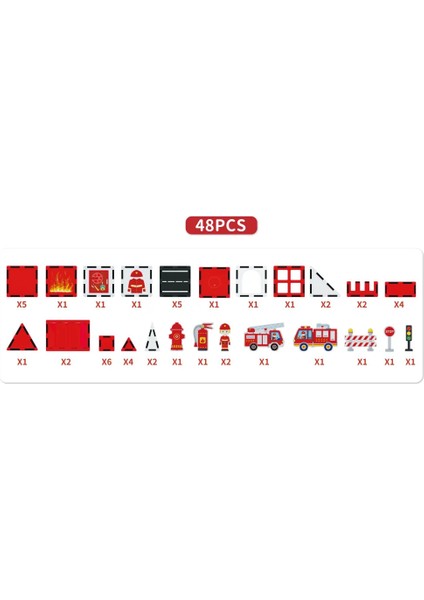 Manyetik Tiles Yangın Kontrol 48 Adet Manyetik Yapı Magnetic Bloklar modelleri
