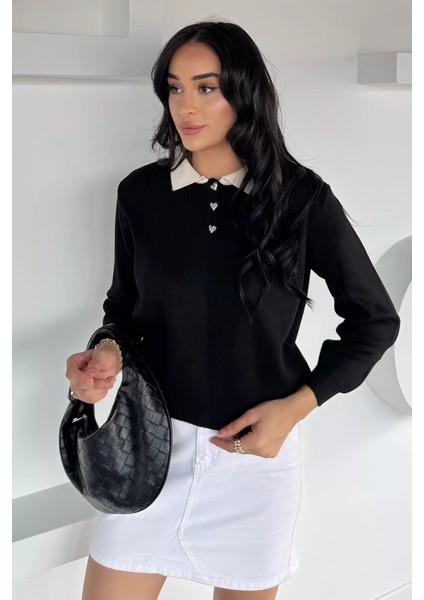 Kadın Yarım Düğmeli Triko Kazak P-00018491 fiyatları