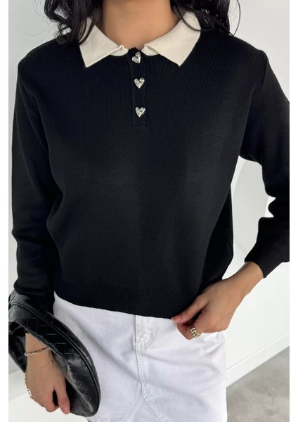 Kadın Yarım Düğmeli Triko Kazak P-00018491 modelleri