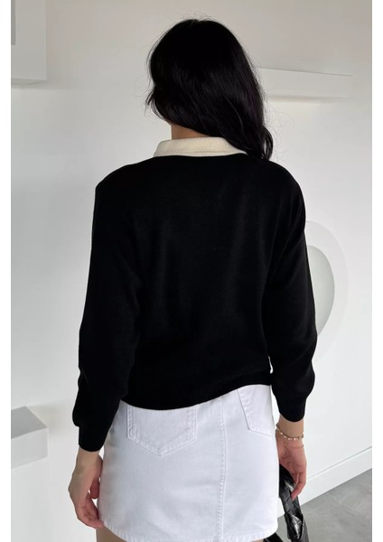 Kadın Yarım Düğmeli Triko Kazak P-00018491 fırsatları