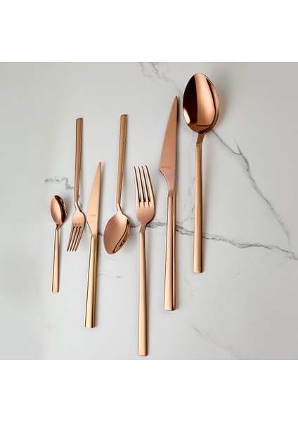 Vogue Bronz 84 Parça 12 Kişilik Çatal Kaşık Bıçak Takımı
