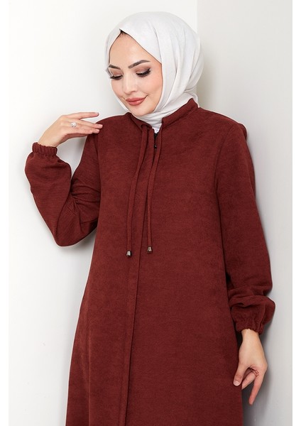 Şönil Gizli Fermuarlı Ferace 1628 - Bordo fiyatları