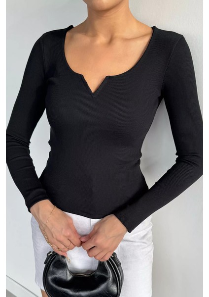 Kadın Likralı V Yaka Detaylı Bluz P-00018508 fiyatları