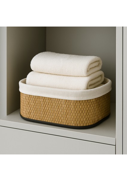 Bambu 3 Lü Sepet Çok Amaçlı Banyo Dolap Içi Düzenleyici Yıkanabilir Kılıf Hazır Kurulu Gönderim (Beyaz Oval) fiyatları