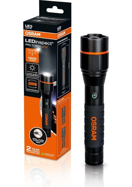 Ledinspect Pro Torch 1200 LEDIL432 Şajlı El Feneri 1200 Lümen (1 Ad.)