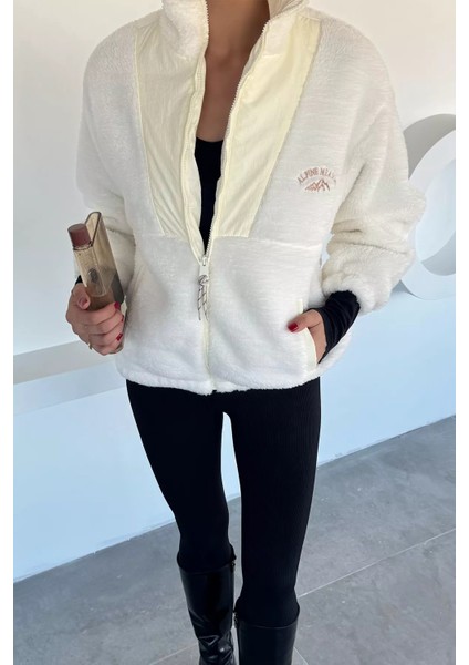 Kadın Renk Garnili Astarlı Peluş Mont P-00018500 fiyatları