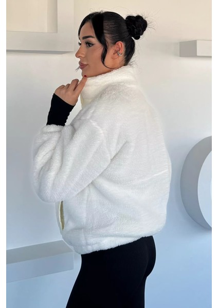 Kadın Renk Garnili Astarlı Peluş Mont P-00018500 fırsatları