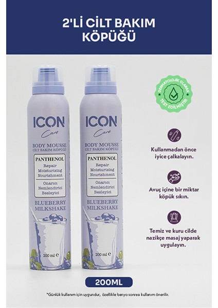 Icon Care Cilt Bakım Köpüğü Blueberry & Mılkshake 2'li Set fırsatları