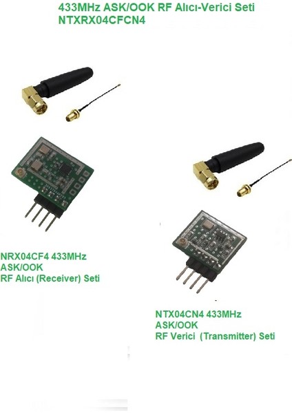 433MHZ Ask/ook Rf Alıcı Verici Seti (NTXRX04CFCN4)