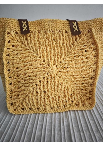 Sunny Breeze El Yapımı Hasır Görünümlü Örgü Çanta modelleri