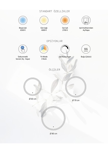 - Nova LED Aydınlatmalı Ayna - Tri-Color + Dimmer + Defogger fiyatları