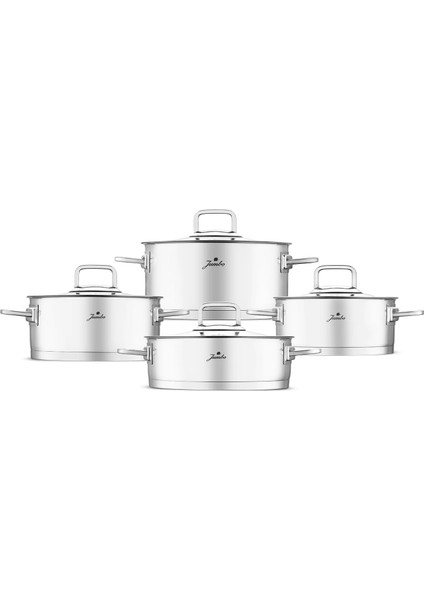 New Milas 8 Parça Indüksiyon Tabanlı Çelik Tencere Seti