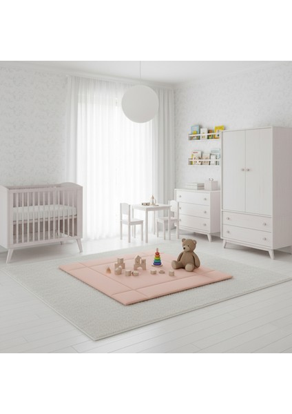 Bebek Oyun Matı - Çocuk Oyun Matı - 75x100cm Somon Renk