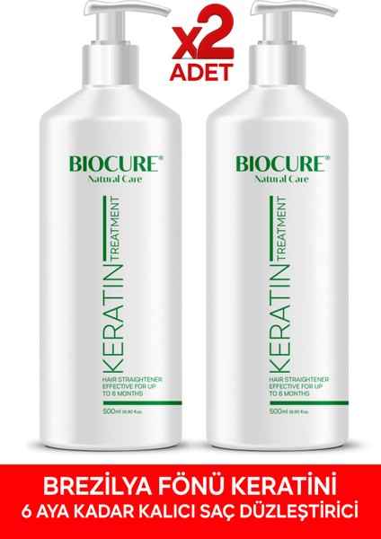 Kıvırcık Dalgalı ve Hacimli Saçlar Için Saç Düzleştirici Keratin Bakımı Brezilya Fönü 500ml x 2 adet