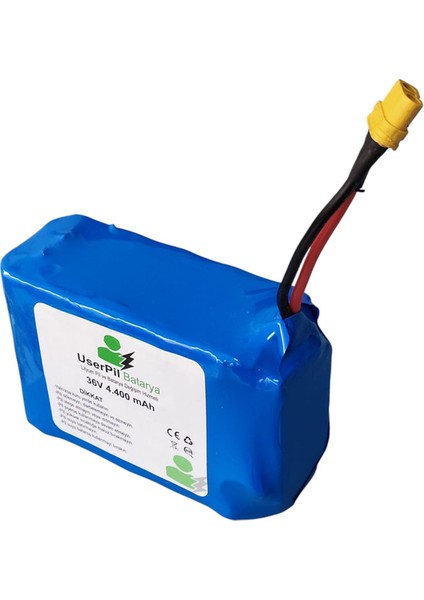 36V 4400 Mah Hoverboard Bataryası – Lityum Pil, XT60 Erkek Soketli