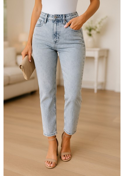 Kadın Yüksek Bel Soho Boyfriend Jean C599 fırsatları