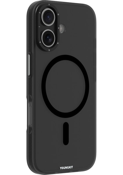 iPhone 17 Uyumlu Kılıf M-Safe Şarj Özellikli Youngkit Hidden Sand Serisi Kapak Siyah modelleri