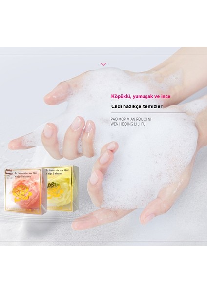 Çim Gül Yağı Sabunu, Bitkisel Kokulu Sabun, Vücut Sabunu, Saf El Yapımı Yağlı Sabun (Yurt Dışından) fırsatları