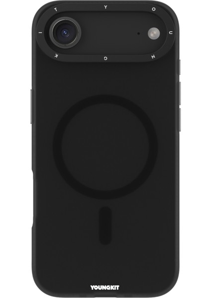 iPhone 17 Air Uyumlu Kılıf M-Safe Şarj Özellikli Youngkit Hidden Sand Serisi Kapak Siyah modelleri