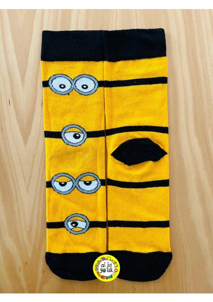 MİNİON RUSH ÇİZGİ FİLM Karakter Desenli Pamuklu Soket Çorap fırsatları