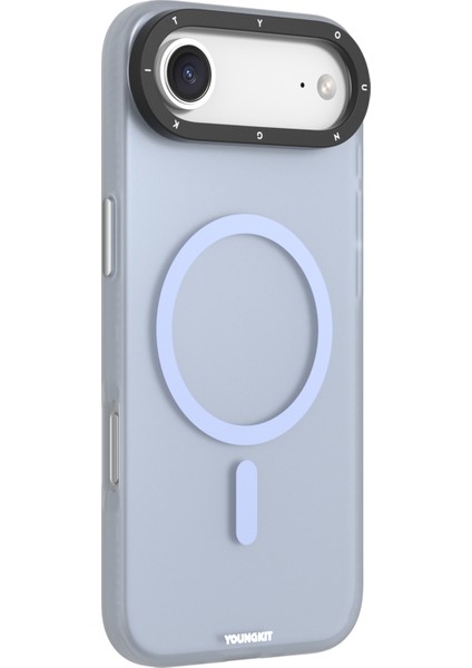 iPhone 17 Air Uyumlu Kılıf M-Safe Şarj Özellikli Youngkit Hidden Sand Serisi Kapak Mavi modelleri